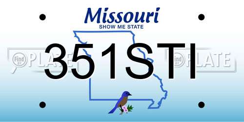 351STI Missouri License Plate