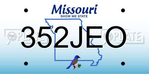 352JEO Missouri License Plate