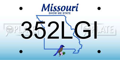 352LGI Missouri License Plate