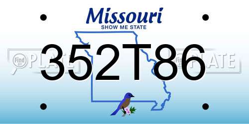 352T86 Missouri License Plate