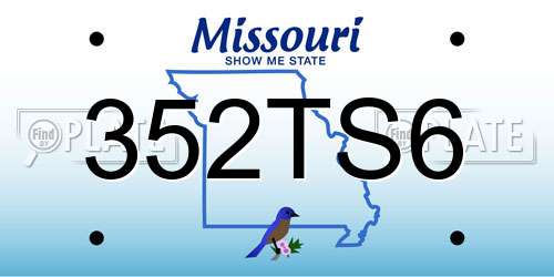 352TS6 Missouri License Plate