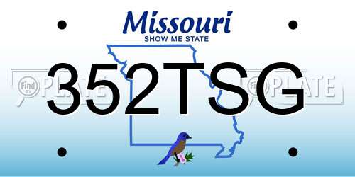 352TSG Missouri License Plate