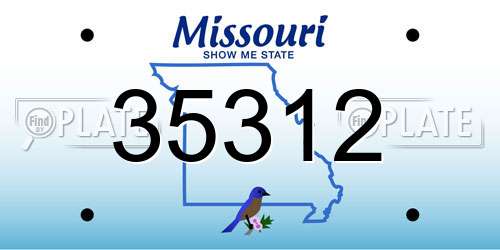 35312 Missouri License Plate