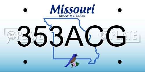 353ACG Missouri License Plate