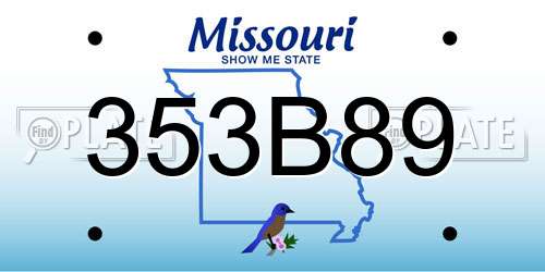 353B89 Missouri License Plate