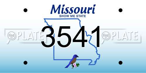 3541 Missouri License Plate