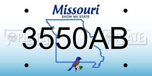 3550AB Missouri License Plate