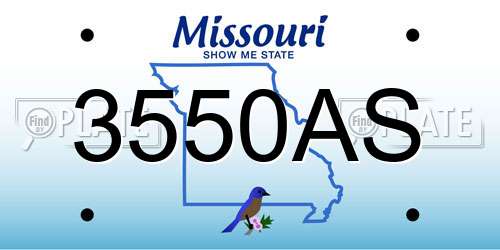 3550AS Missouri License Plate