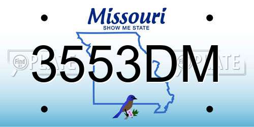 3553DM Missouri License Plate