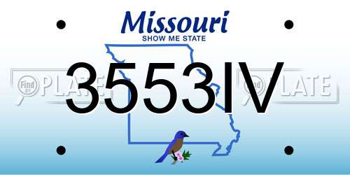 3553IV Missouri License Plate