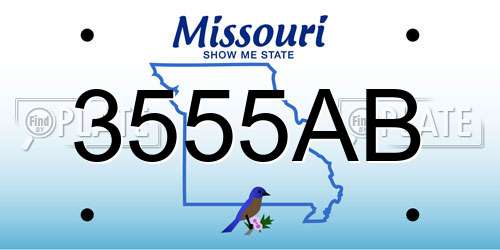 3555AB Missouri License Plate