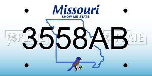 3558AB Missouri License Plate