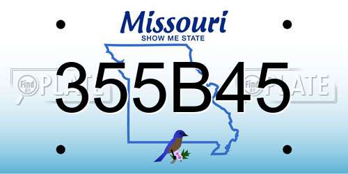 355B45 Missouri License Plate