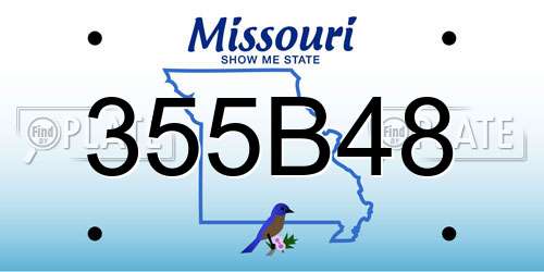 355B48 Missouri License Plate