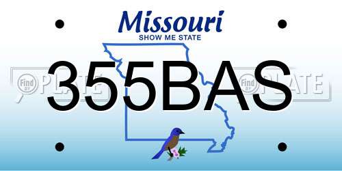 355BAS Missouri License Plate