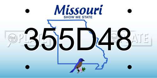355D48 Missouri License Plate