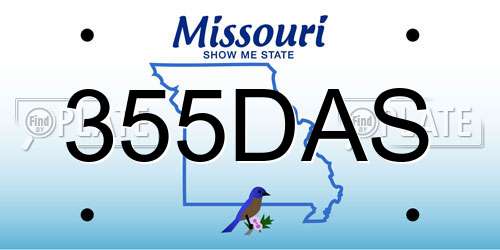 355DAS Missouri License Plate