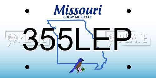 355LEP Missouri License Plate