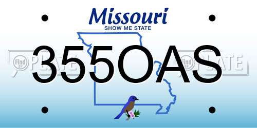 355OAS Missouri License Plate