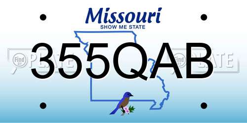 355QAB Missouri License Plate