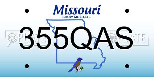 355QAS Missouri License Plate