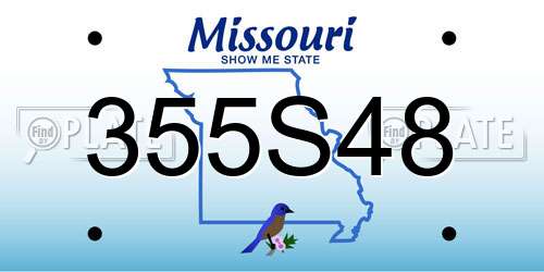 355S48 Missouri License Plate