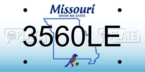 3560LE Missouri License Plate