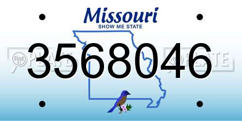 3568046 Missouri License Plate