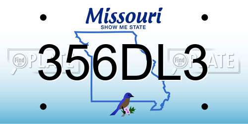 356DL3 Missouri License Plate