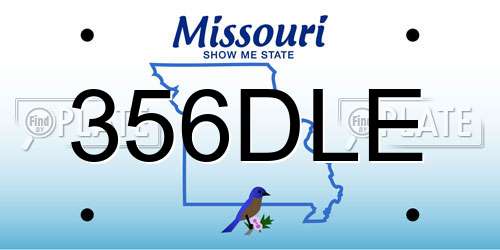 356DLE Missouri License Plate