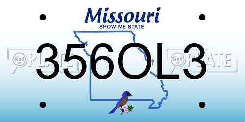 356OL3 Missouri License Plate