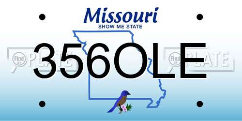 356OLE Missouri License Plate