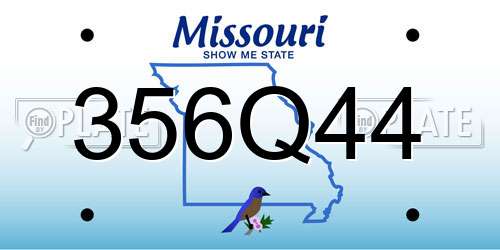 356Q44 Missouri License Plate