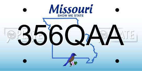 356QAA Missouri License Plate