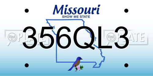 356QL3 Missouri License Plate