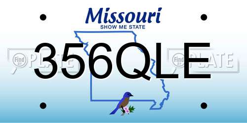 356QLE Missouri License Plate