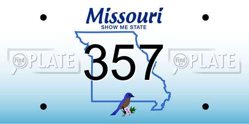 357 Missouri License Plate