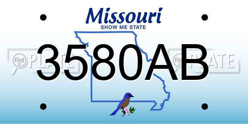 3580AB Missouri License Plate