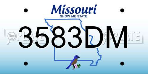 3583DM Missouri License Plate