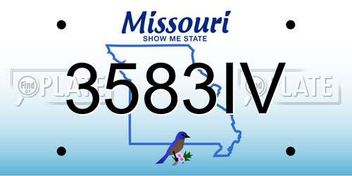 3583IV Missouri License Plate