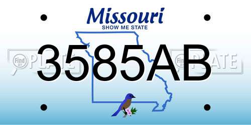 3585AB Missouri License Plate