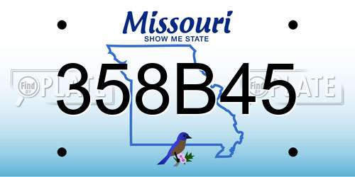 358B45 Missouri License Plate