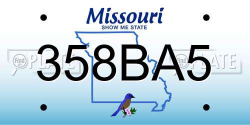 358BA5 Missouri License Plate