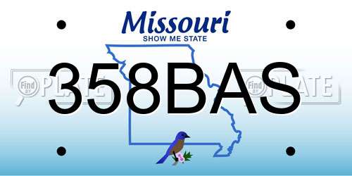 358BAS Missouri License Plate