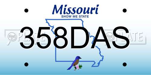 358DAS Missouri License Plate