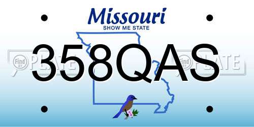 358QAS Missouri License Plate