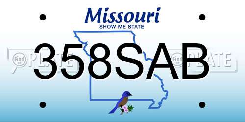 358SAB Missouri License Plate