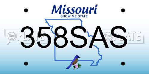 358SAS Missouri License Plate