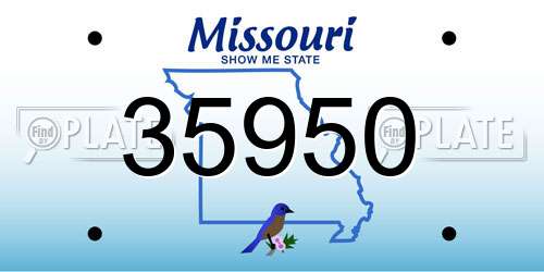 35950 Missouri License Plate