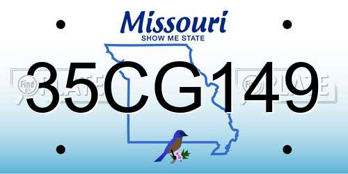35CG149 Missouri License Plate